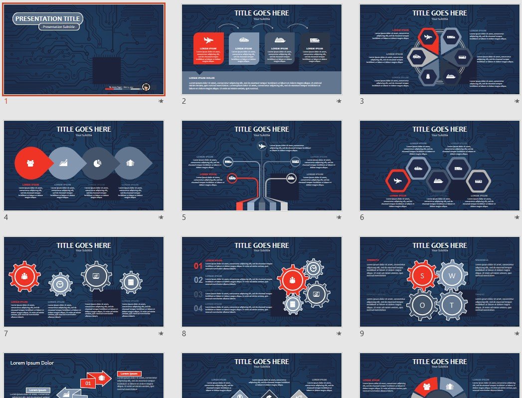 Circuit Board PowerPoint 64647