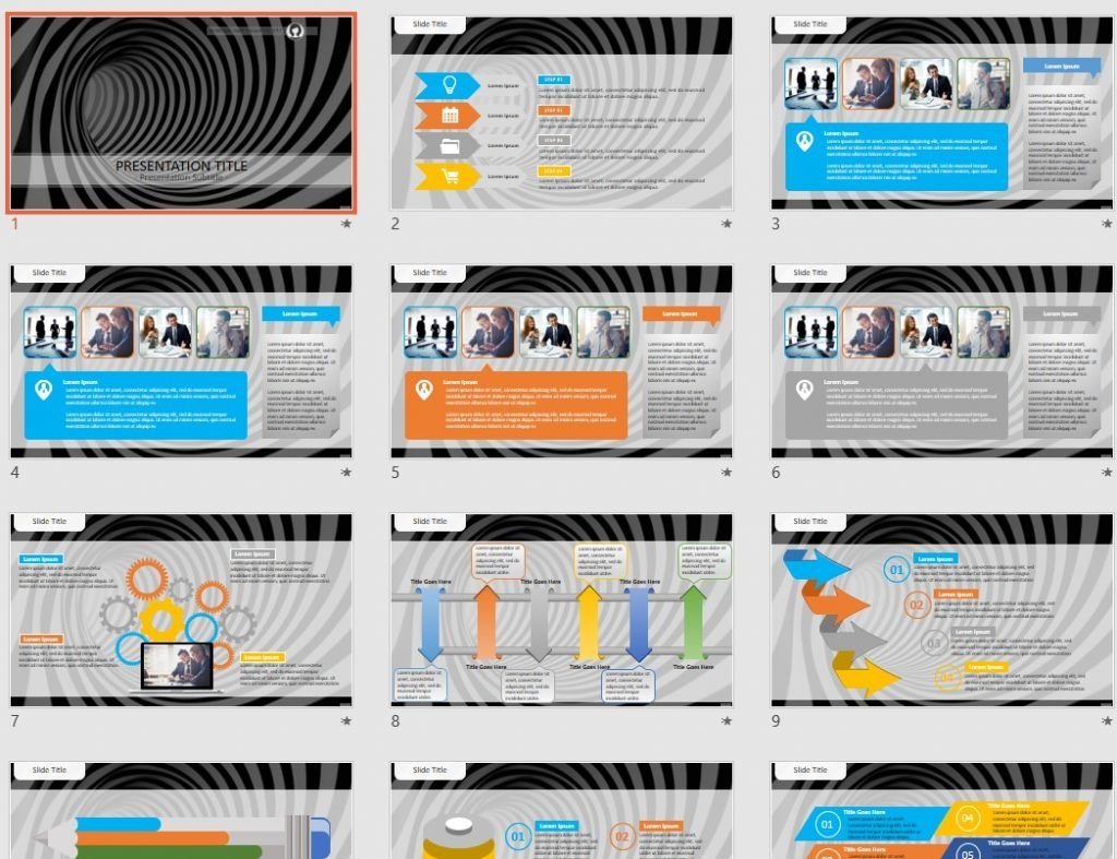 Black and white tunnel PowerPoint by SageFox Black and white tunnel PowerPoint by SageFox