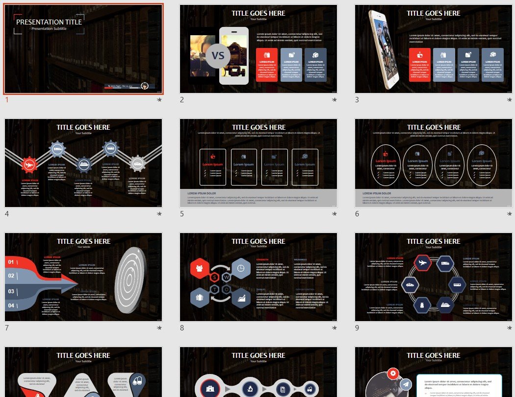 library PowerPoint Template 73037
