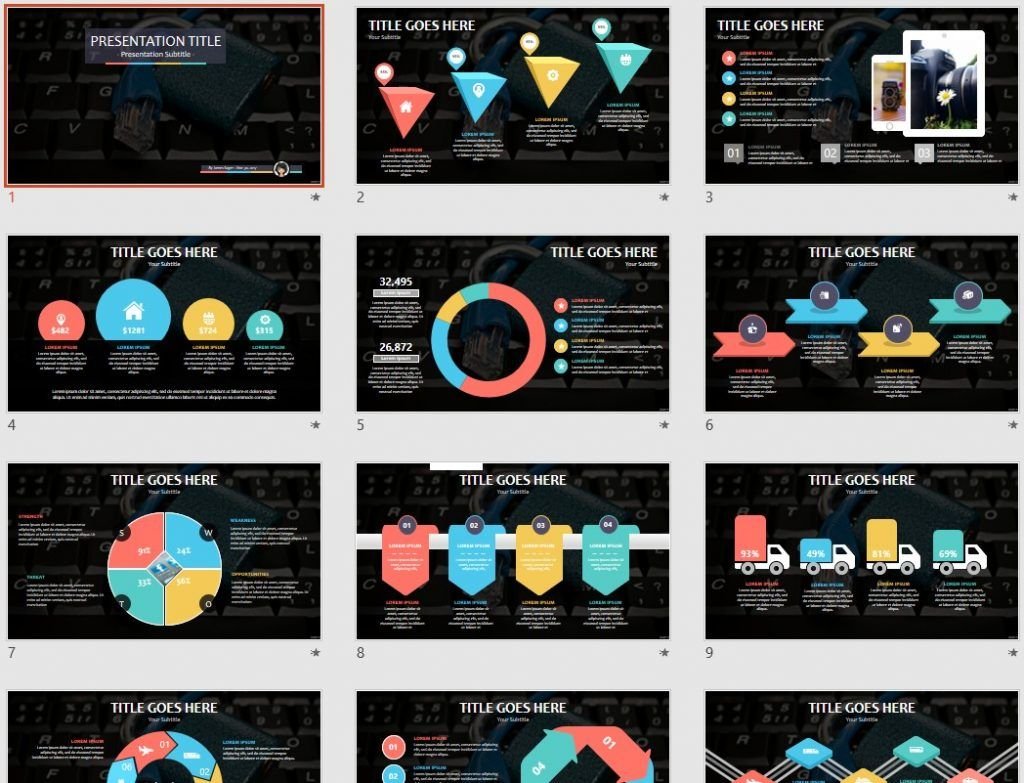 Computer Security PowerPoint Template 83085