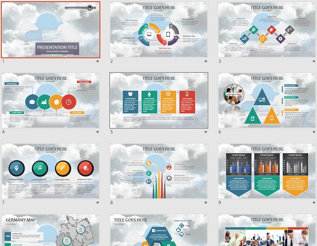 clouds theme microsoft powerpoint