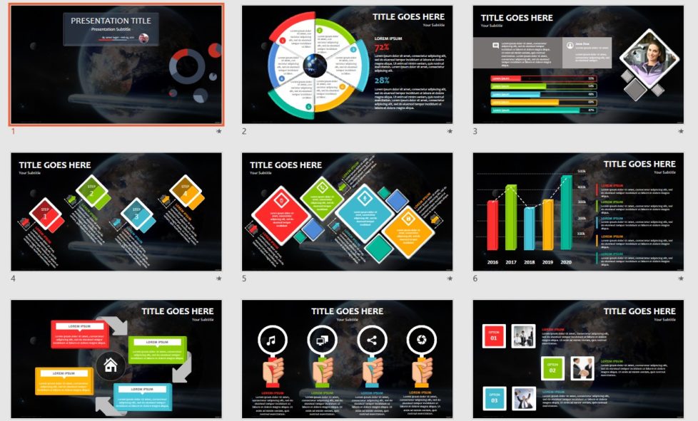 space theme microsoft powerpoint template