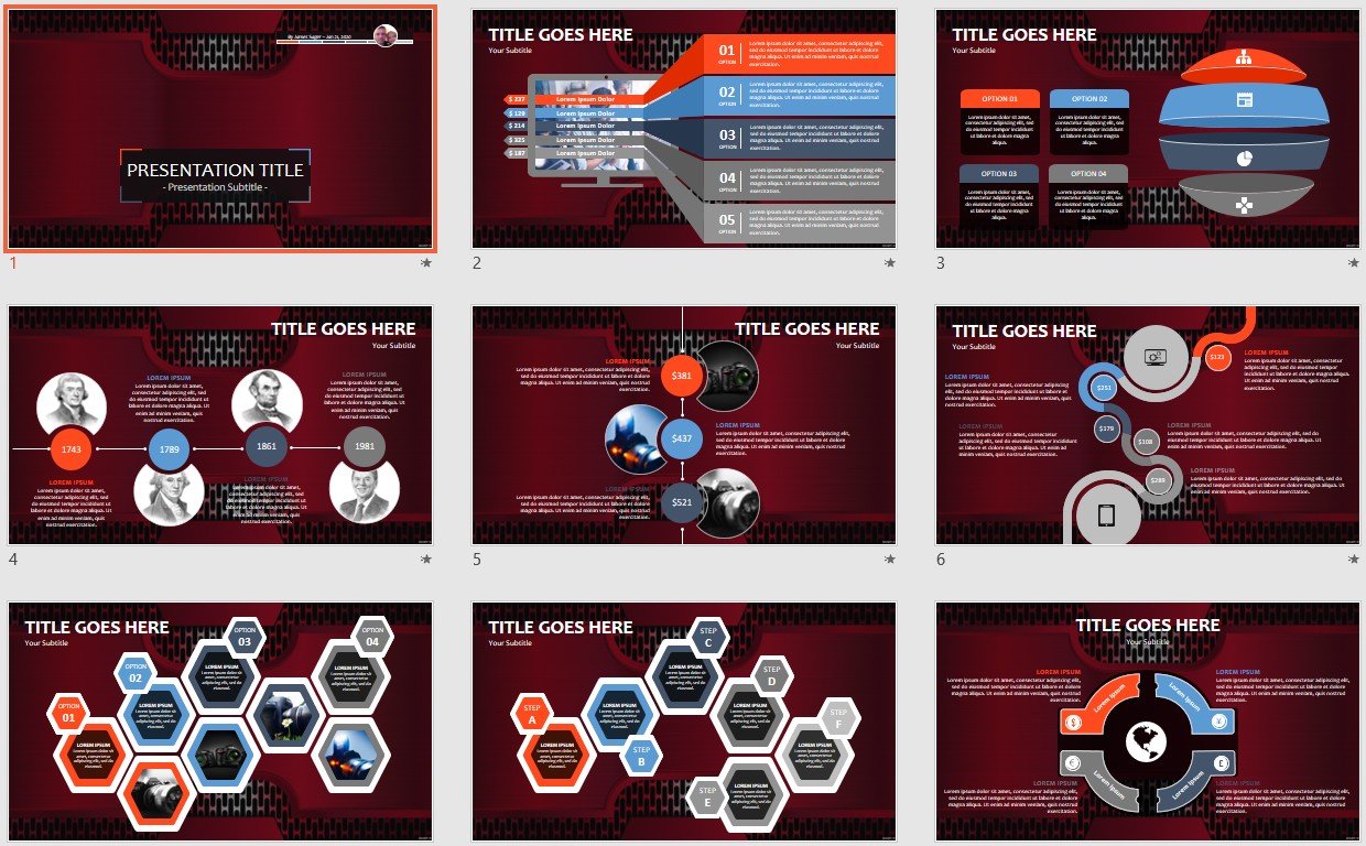 free powerpoint download templates with red and animation