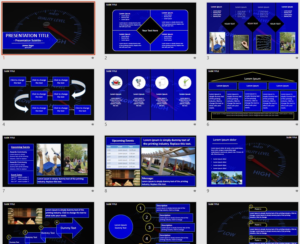 Quality Level PowerPoint Template 46738 SageFox Free PowerPoint 