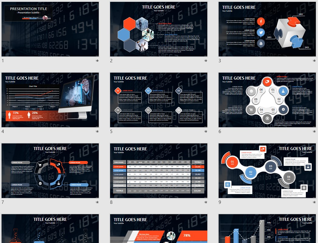 Stock Market PowerPoint Template 58676